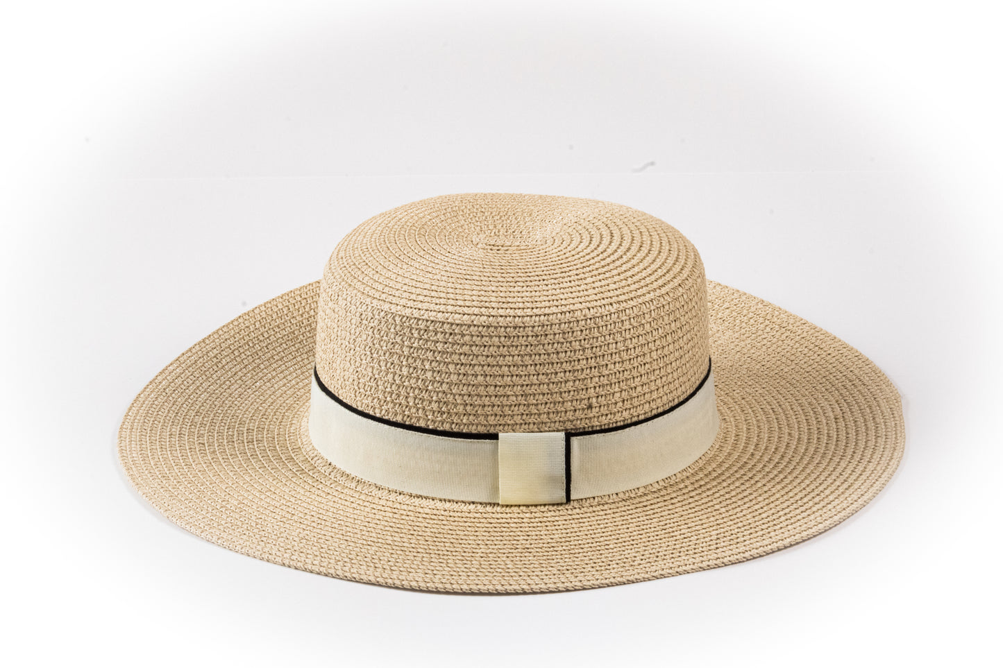 Women's Boater Straw Hat – Natural with Cream Band | Harbour Hat