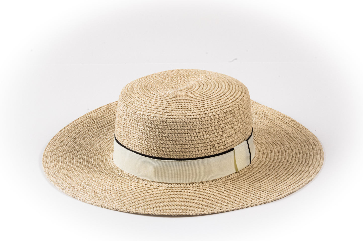 Women's Boater Straw Hat – Natural with Cream Band | Harbour Hat