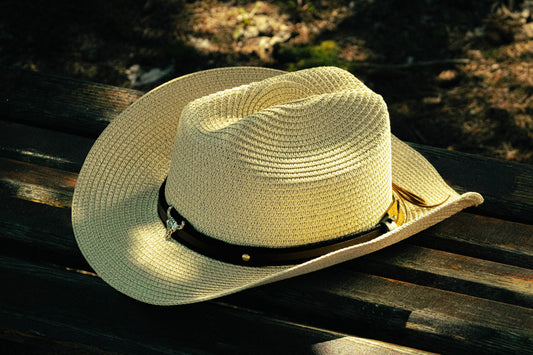Western Straw Cowboy Hat – Black or Natural | Harbour Hat