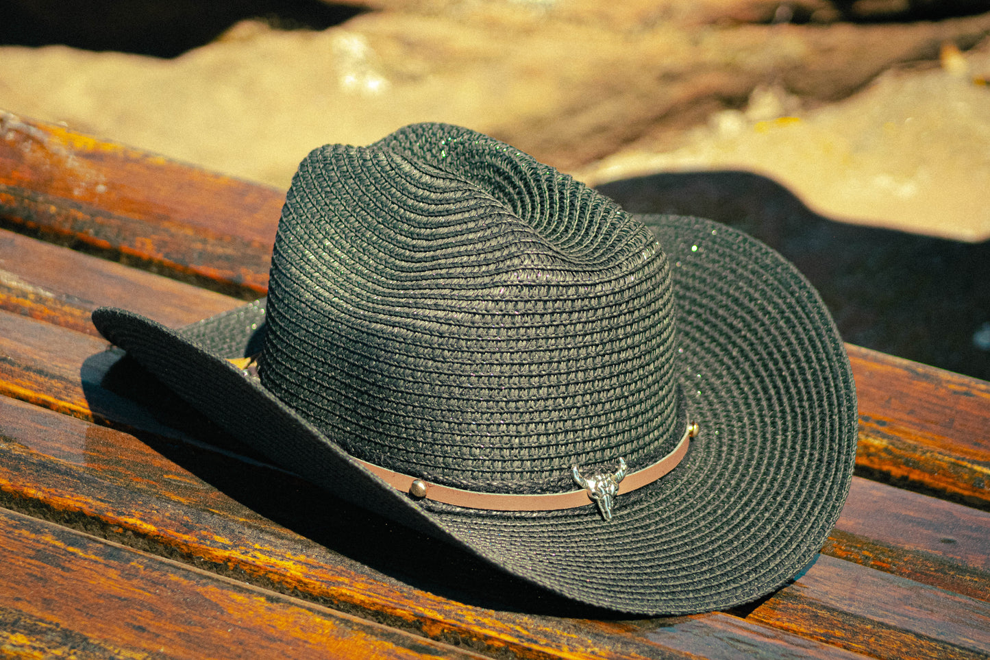 Western Straw Cowboy Hat – Black or Natural | Harbour Hat