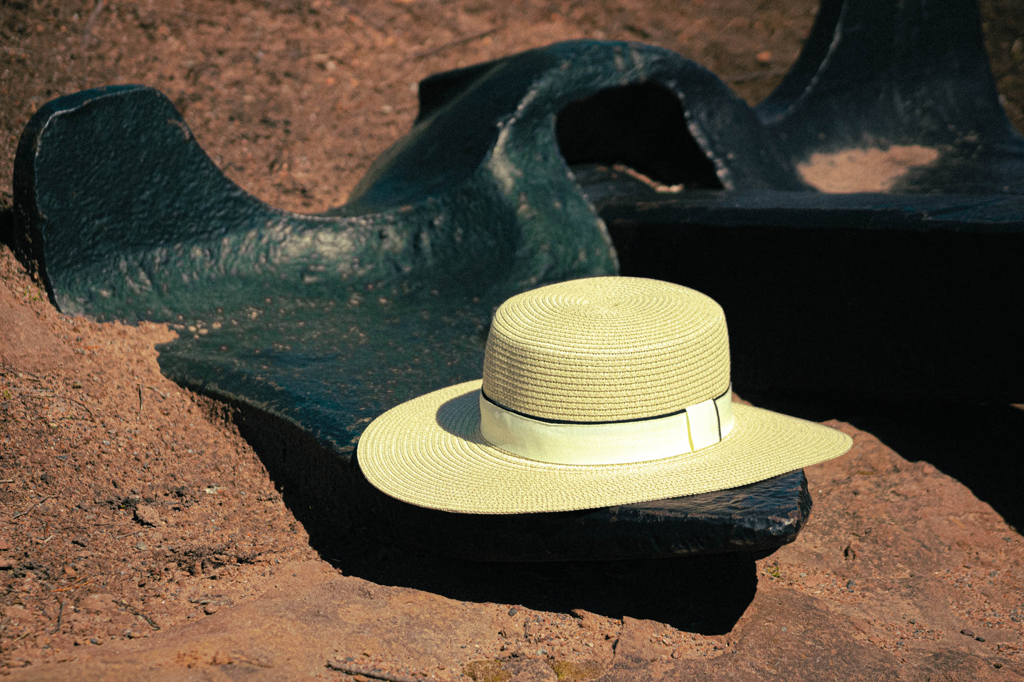 Women's Boater Straw Hat – Natural with Cream Band | Harbour Hat