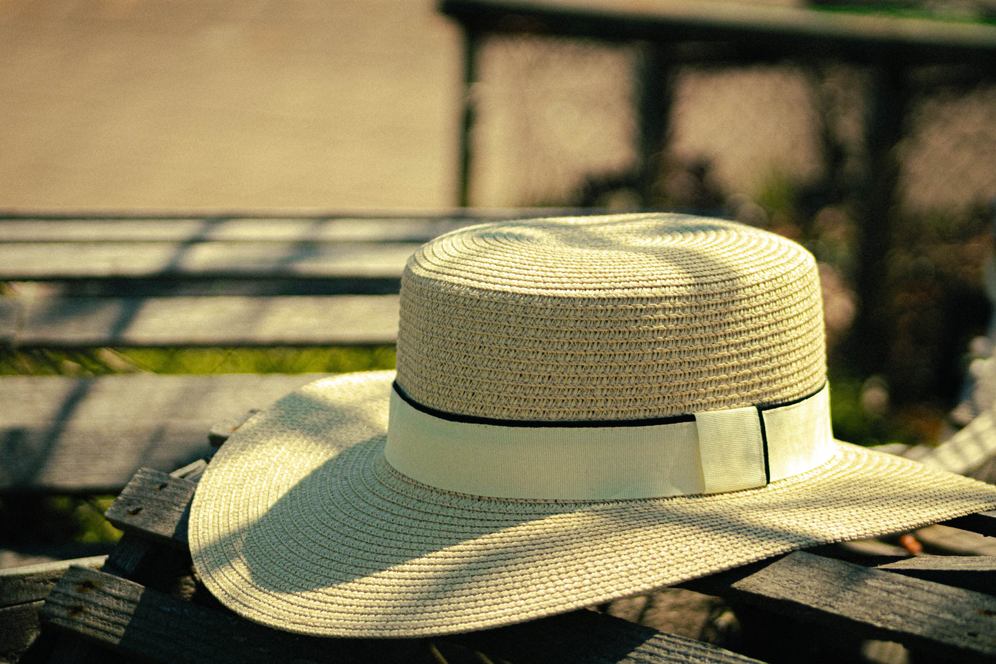 Women's Boater Straw Hat – Natural with Cream Band | Harbour Hat